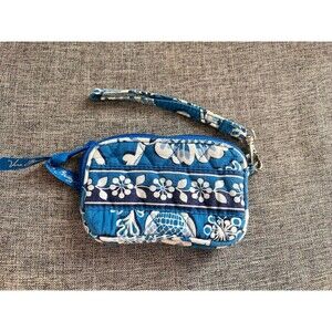 Vera Bradley Small Wristlet In Blue Lagoon 5x3.5
